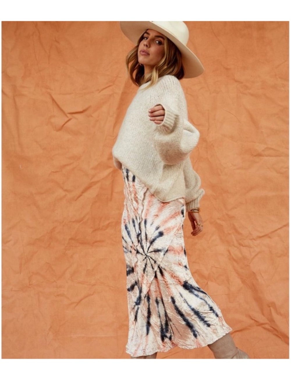 Free People Velvet Serious Swagger Tie-Dye Midi Skirt - Picture 13 of 13